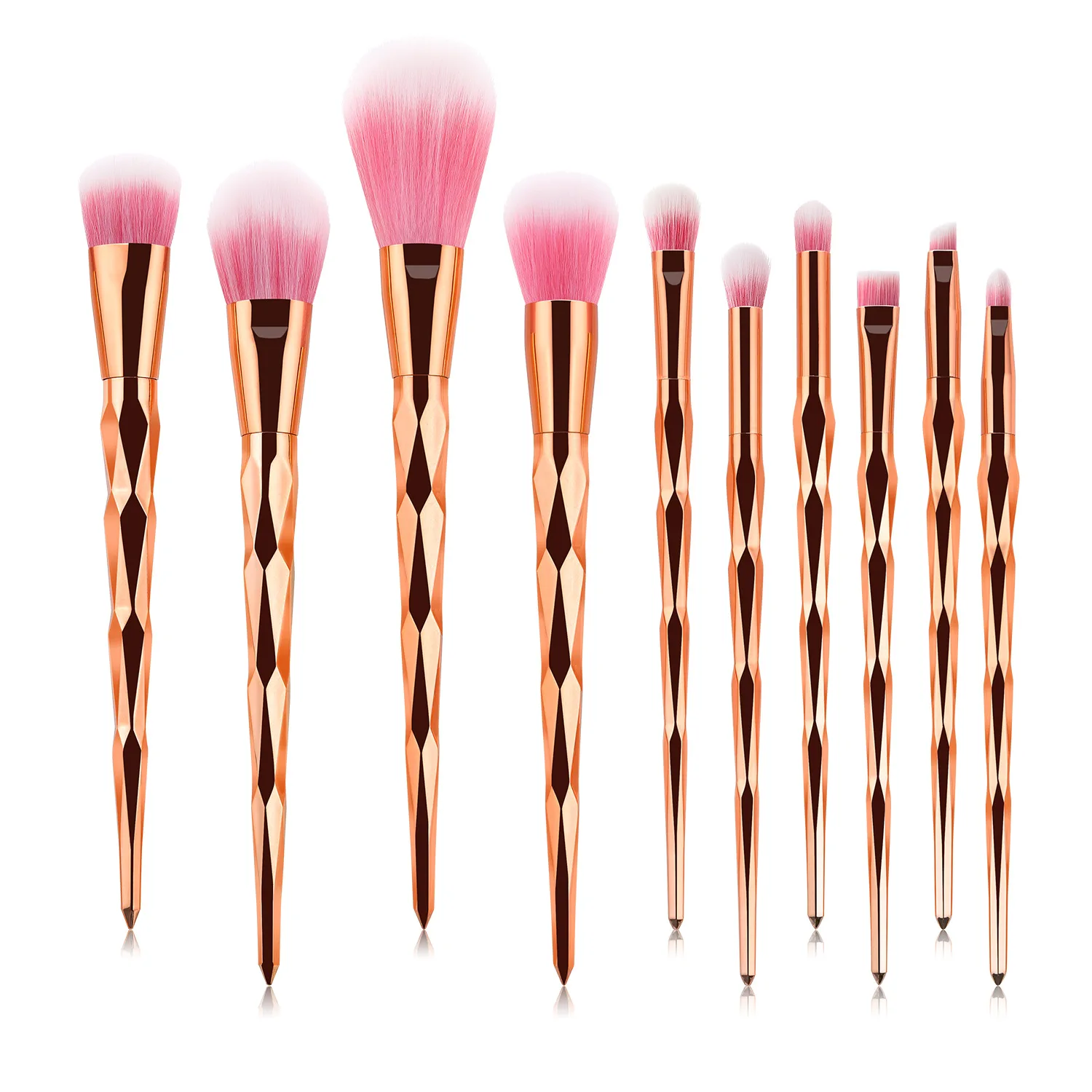 10Pcs Diamond Makeup Brushes Set Powder Foundation Eye Shadow Blush Blending Cosmetics Beauty Make Up Brush Tool Kits