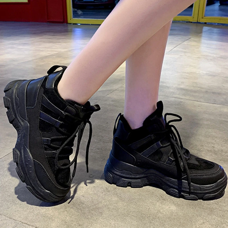 DORATASIA/Новые Зимние теплые кроссовки, женская обувь на плоской подошве из хлопка, повседневная женская обувь на платформе