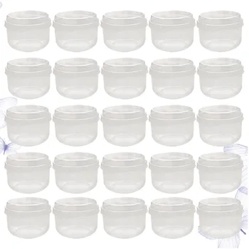 

50 Sets Cute Baking Pudding Cup High Temperature Resistant Japenese Pudding beaker with Lid (Transparent)