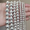 Natural Stone Silver Plated Hematite Round Loose Beads  for Jewelry Making Diy Jewelry 15