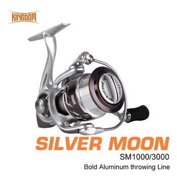 

Kingdom New Silver Moon Fishing Reels 226g 295g Saltwater Spinning Reel Full Metal Body Fishing Reel With 11BBS 5.21 Gear Ratio