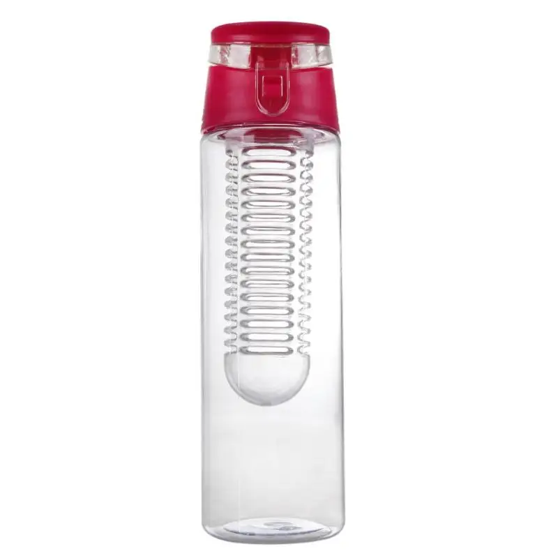 800 мл креативный милый фруктовый нагнетатель сока бутылка для воды пластик ABS портативная бутылка с лимонным соком для воды спортивная бутылка - Цвет: Красный