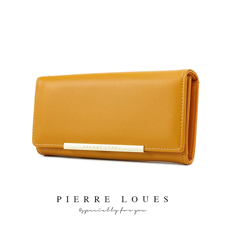 Korean solid color bi-fold walletSimple Big Hold Women's Clutches Pierre Louis Wallet Korean solid color bi-fold walletSimple Big Hold Women's Clutches Pierre Louis Wallet