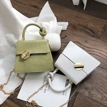 

Female Elegant Stone Pattern Tote bag 2019 Fashion New Quality PU Leather Women's Designer Handbag Chain Shoulder Messenger