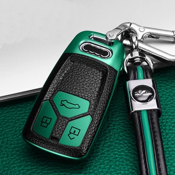 

New TPU Remote Smart Car Key Case Cover For Audi 2016 2017 A4 allroad B9 Q5 Q7 TT TTS Key Bag Shell Holder Keyring Covers
