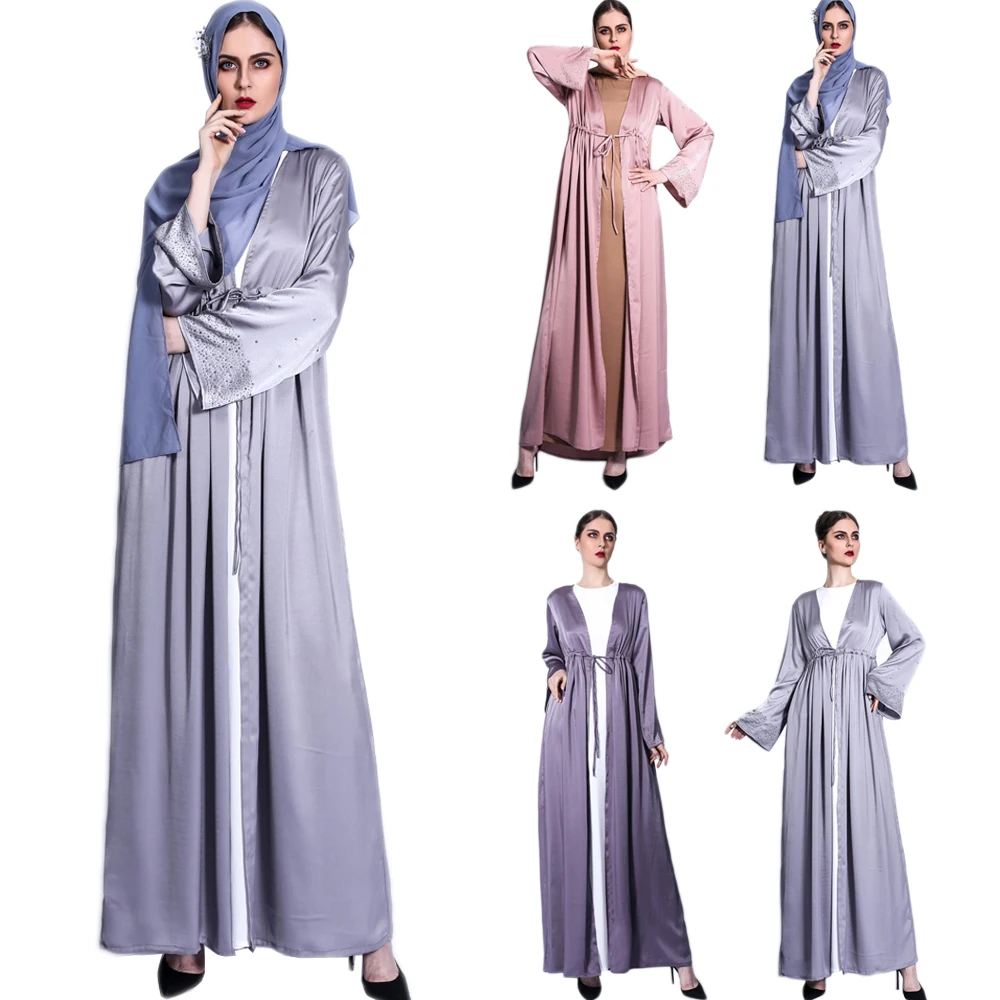 

Vintage Muslim Abayas Women Diamonds Kaftan Arabic Open Kimono Cardigan Islamic Ramadan Middle East Dubai Turkish Moroccan Robe