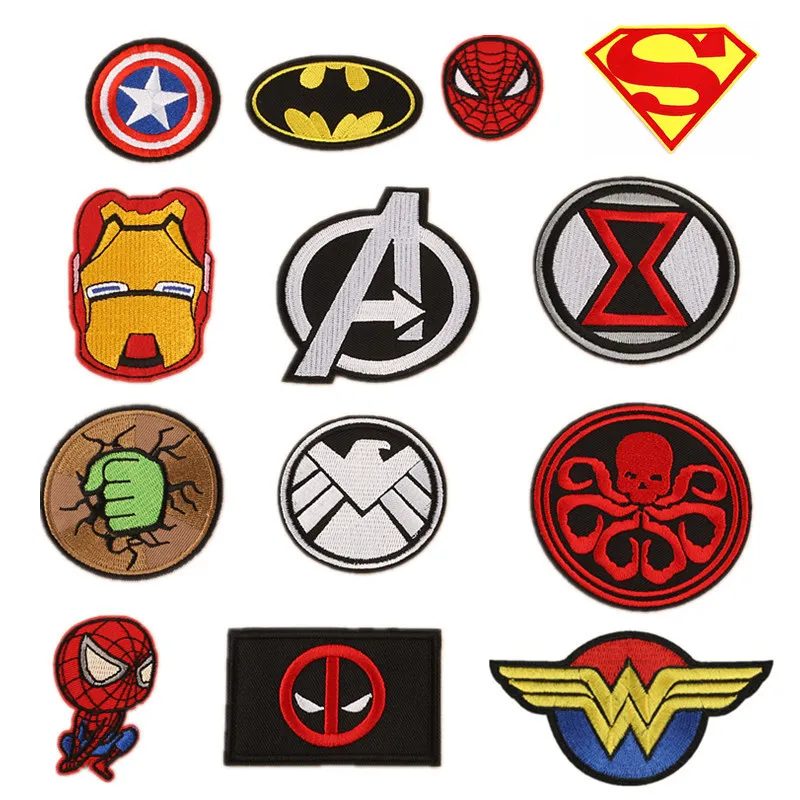 

1PCS Hot Selling Marvel Hero Spider Man Icon Patch Avengers Icon Embroidery Iron On Applique Fashion DIY Clothes Accessories
