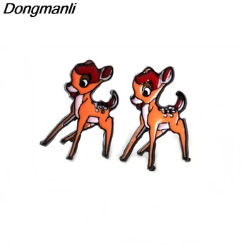 

P1876 Wholesale 20pair / lot Cute Cartoon Bambi figure kids earrings for women Gifts for Girls stud Earring jewelry Accessories