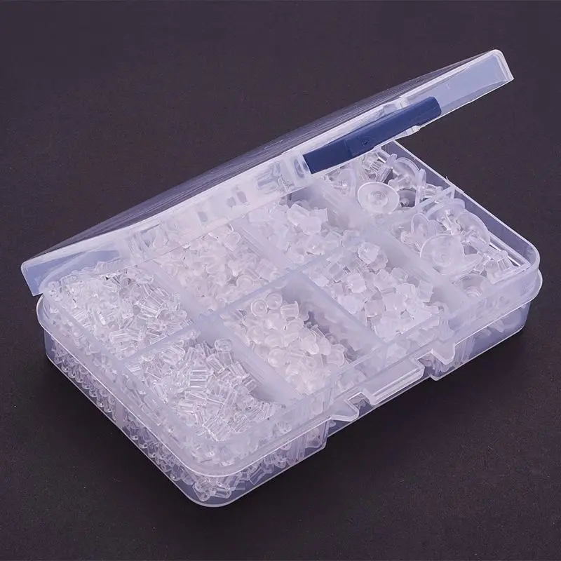 

1666Pcs Silicone Clear Earring Backs Safety Bullet Earring Clutch Hypoallergenic 634D