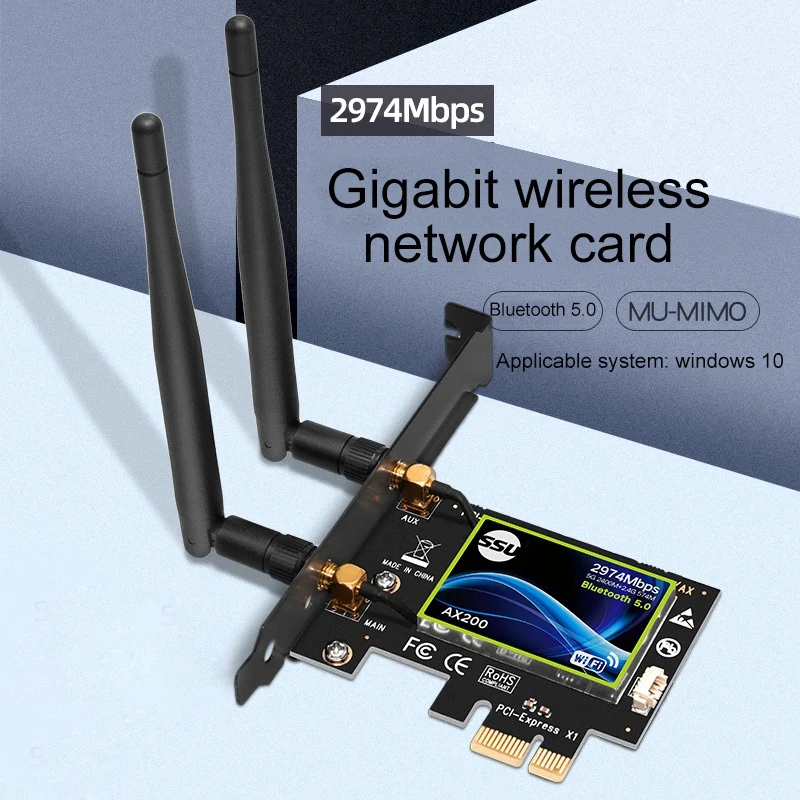 Двухдиапазонная карта PCI Express WiFi Gigabit для Intel AX200 2,4G/5 Ghz 802.11Ac/Ax 5,0 bluetooth-адаптер поддерживает только Window10