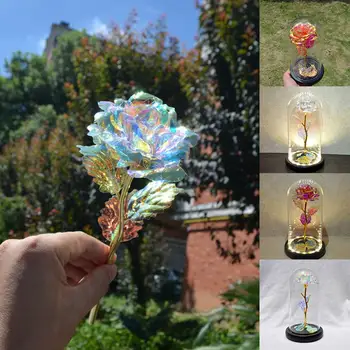 

Valentines Gift Romantic Glass Colorful Eternal Flower Wedding Party Decoration Home Holiday Gift #2D06