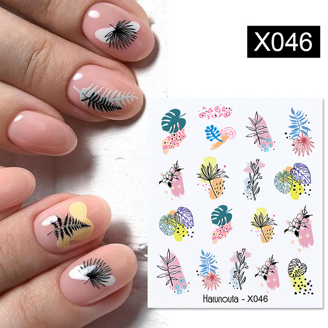 1 Sheet Nail Water Decals Transfer Lavender Spring Flower Leaves Nail Art Stickers Nail Art Manicure DIY