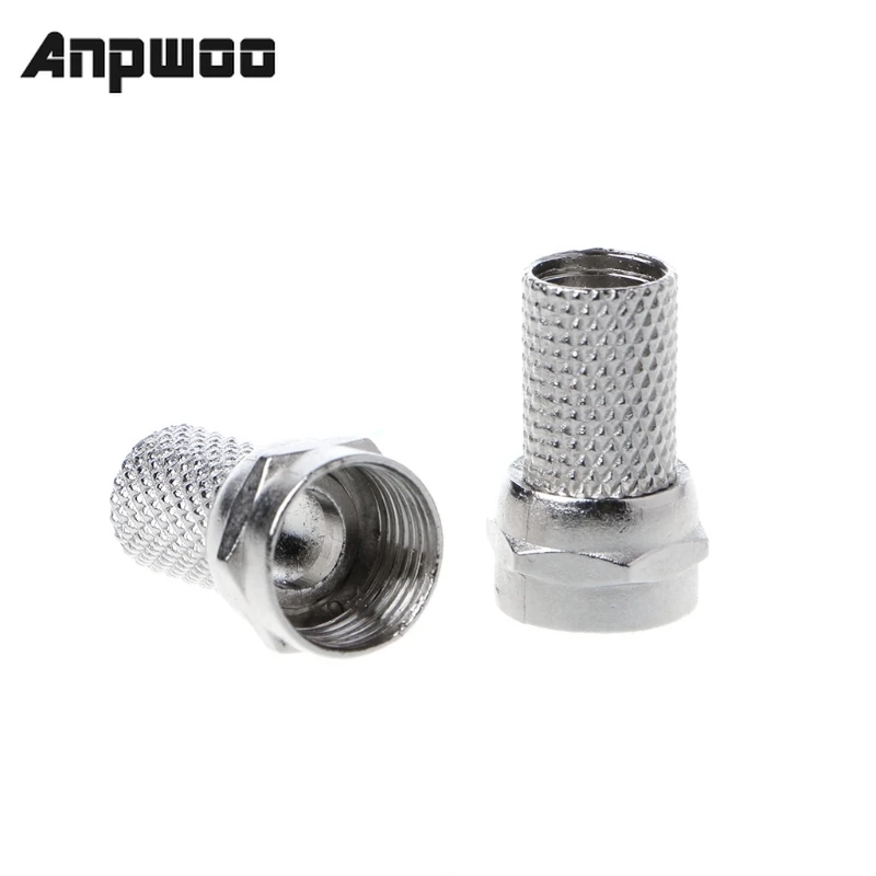 ANPWOO 10 Pcs 75-5 F Connector Screw On Type For RG6 Satellite TV Antenna Coax Cable Twist-on | Безопасность и защита
