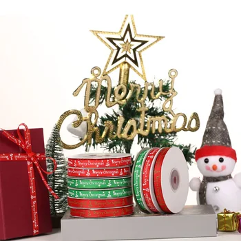 

1CM Red Christmas Rib Ribbon Christmas Gift Box Wrapping Ribbon Gift Ribbon Red*2 Rolls + Green*2 Rolls