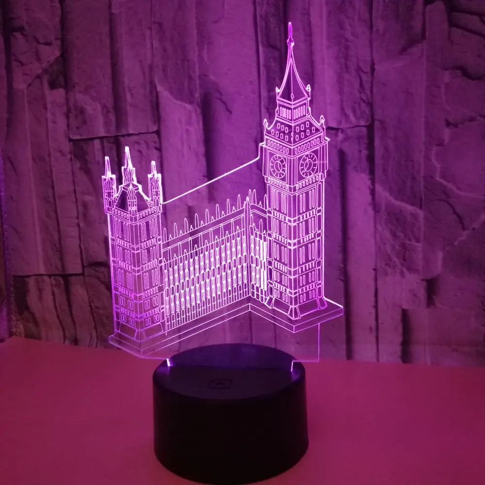 Светодиодный прикроватный ночник 3D в форме модели настольная лампа с Usb Биг Бен