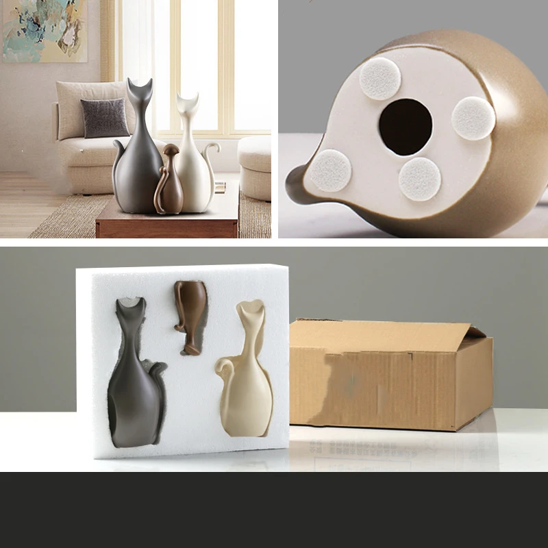 Ceramic Cat Family Ornament Set for home decoration12