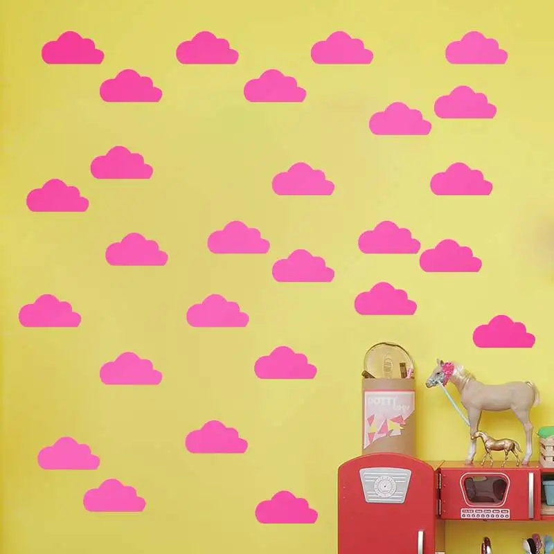 8 цветов Детская комната Декор DIY Большие облака Наклейка на стену окно легко