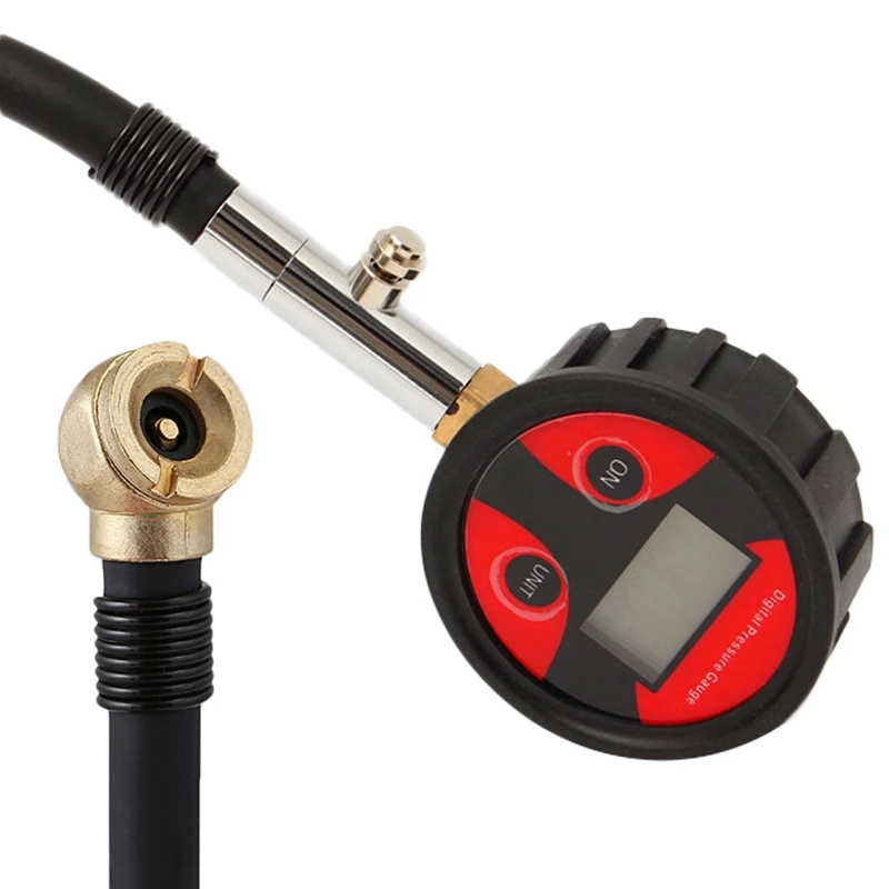 ELEG-Lcd цифровой манометр 0-200Psi внутренний цикл автомобиля грузовика 4 единицы инструмент шаровая Головка универсальная шина