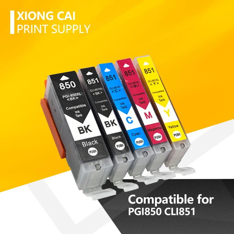 5 цветов PGI 850 CLI 851 совместимый чернильный картридж для принтера canon PIXMA MG5480 MG5580 MG5680