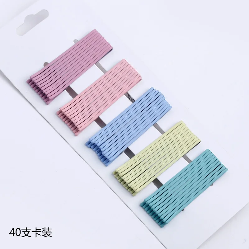 3one word(colorful) 40 шт./лот Ins одно слово заколки для волос волна шпилька бант заколка для волос Корейская заколка для волос заколки для волос аксессуары - Цвет: 3one word(colorful)