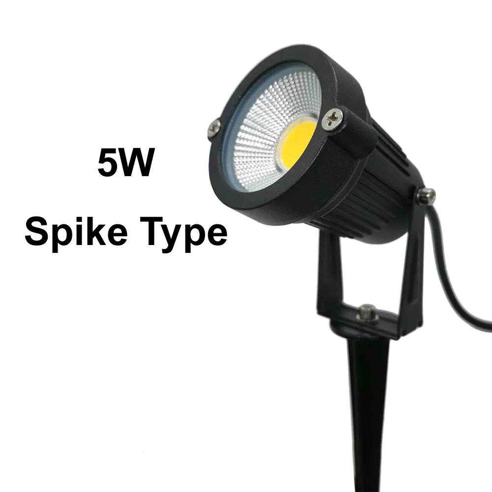 5W Spike Type Светодиодный COB светильник для садовой лужайки 3 Вт 5 Вт 7 Вт 9 Вт уличная, с шипами круглая Базовая лампа AC110V 220 в DC12V Светодиодный светильник для ландшафтной дорожки ing - Испускаемый цвет: 5W Spike Type