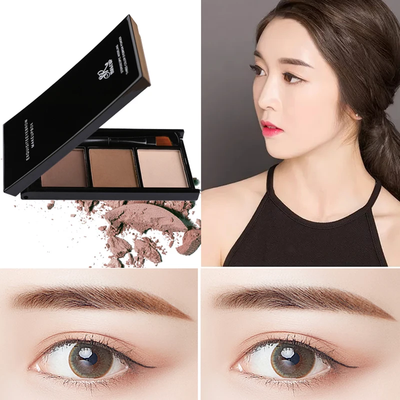 Brow powder natural powder waterproof eyebrow enhancer eyebrow brush lasting makeup eyebrow enhancer 3 colors Brow powder natural powder waterproof eyebrow enhancer eyebrow brush lasting makeup eyebrow enhancer 3 colors