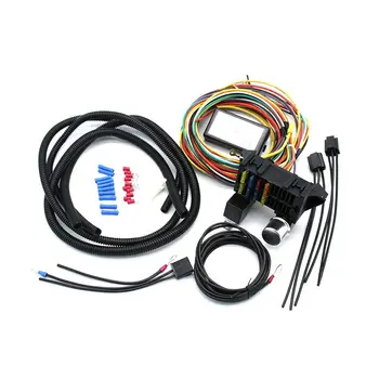 

8 Circuit Universal Wire Harness Muscle Car Hot Rod Street Rod Rat Rod SI-AT52002 Color Wiring Harness