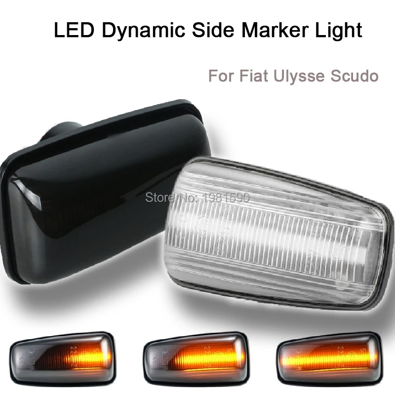

2pcs amber Dynamic LED side marker light for Peugeot 106 II 306 406 806 Expert Partner Ranch Fiat Scudo Combinato Ulysse 220