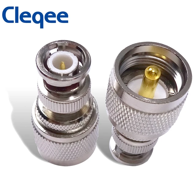 Cleqee 1PC BNC Male to UHF PL259 Male Plug RF Adapter Connector Coaxial For  Radio Antenna