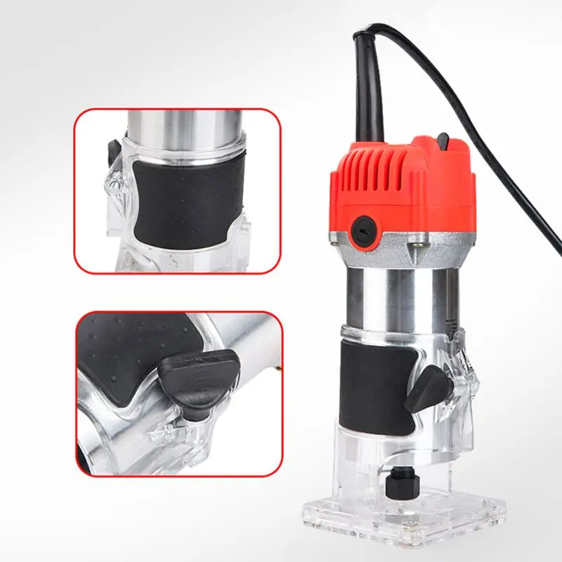 580W 30000rpm Woodworking Electric Trimmer Wood Milling Engraving Slotting Trimming Machine Hand Carving