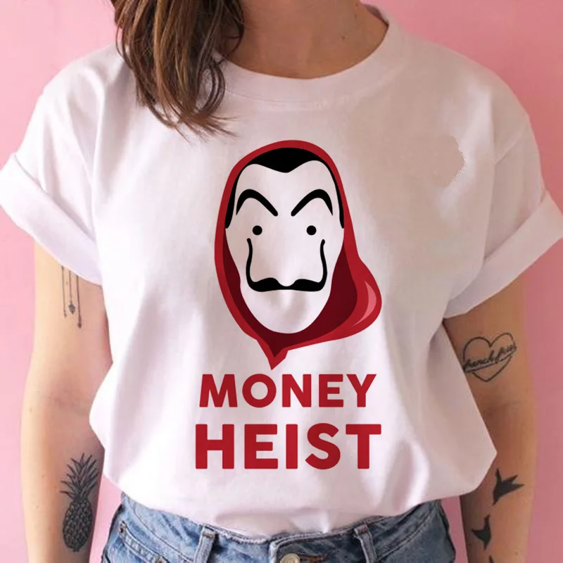 Money Heist футболка хип-хоп Женская La Casa de Papel House Of paper Футболка женская ulzzang Топы 90s одежда футболка Новинка Лето - Цвет: 667