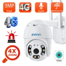 4g cartão sim câmera ip 3mp ptz wifi câmera 4x zoom digital rastreamento automático ao ar livre de segurança cctv ptz ip sem fio mini câmera icsee