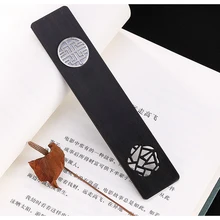 Китайский стиль Ebony деревянная Закладка S925 Серебряный орнамент выдолбленный ремесло натуральный цвет роскошный подарок для бизнес фестиваль