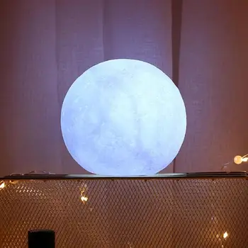 

LED Night Light White Moon Shape Decor Lamp Creative Silicone Saving Nightlight For Home Desktop Bedroom Baby Layout Decor Light