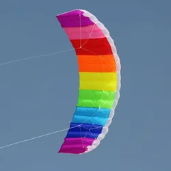 1.4/2/2.7m Rainbow Dual Line Kitesurfing Stunt Parachute Soft Parafoil Surfing Kite Sport Kite Large Outdoor Beach Flying Kite