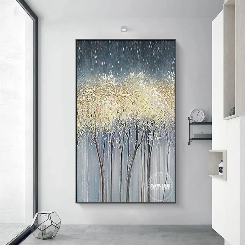 

2022 High Quality 100% Handmade Several Trees Abstract Oil Painting Wall Home Art Hand Picture Artwork For Bedroom Unframed