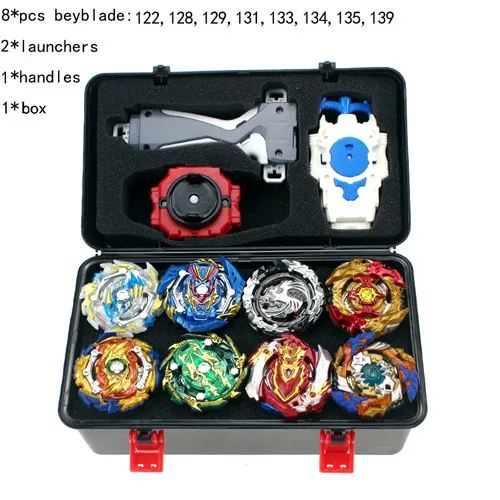 Beyblade Burst Bey Blade игрушка из металла Funsion Bayblade набор коробка для хранения с ручкой пусковая установка игрушки арена для Childr - Цвет: 8pcs launcher box