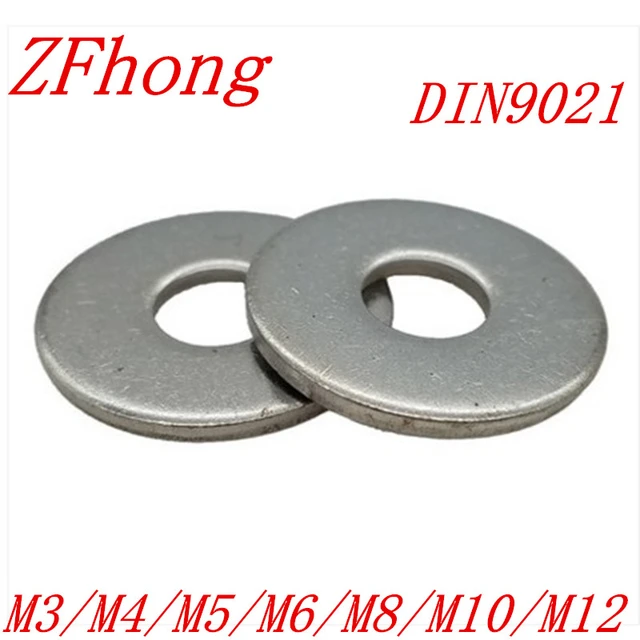 DIN9021 edelstahl große flache washer M 2,5 M3 M 3,5 M4 M5 M6 M8 M10 M12  M14 M16 Plain dichtung - AliExpress