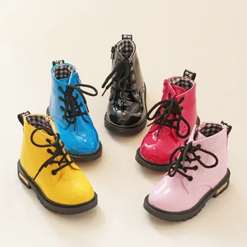 

Kids Shoes Rubber Boots Children Patent Leather Botas Boys Girls Waterproof Plush Snow Boots Toddler Sneakers Boots