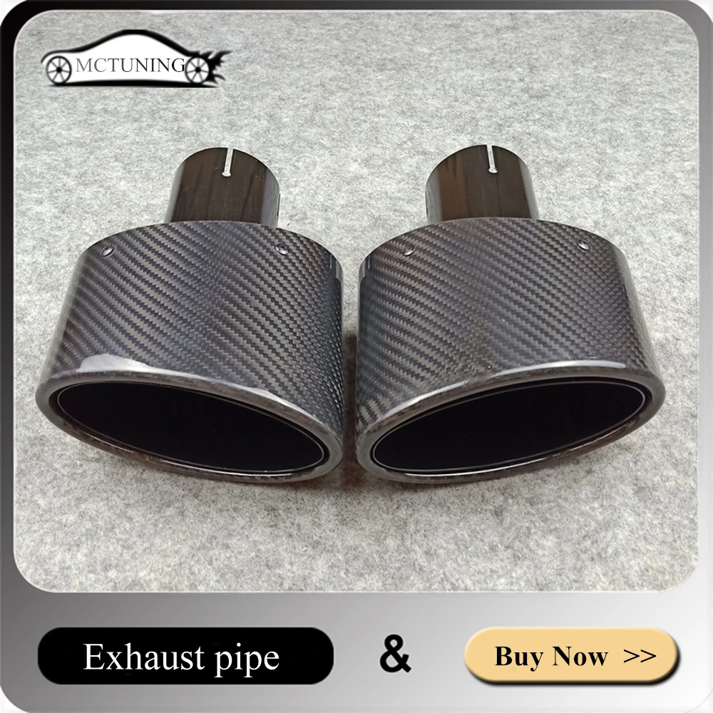 1 Piece Oval Slanted Glossy Carbon Glossy Black Stainless Steel Exhaust Tip For Akrapovic Car Modifide Muffler End Pipe Exhaust Exhaust Systems Aliexpress