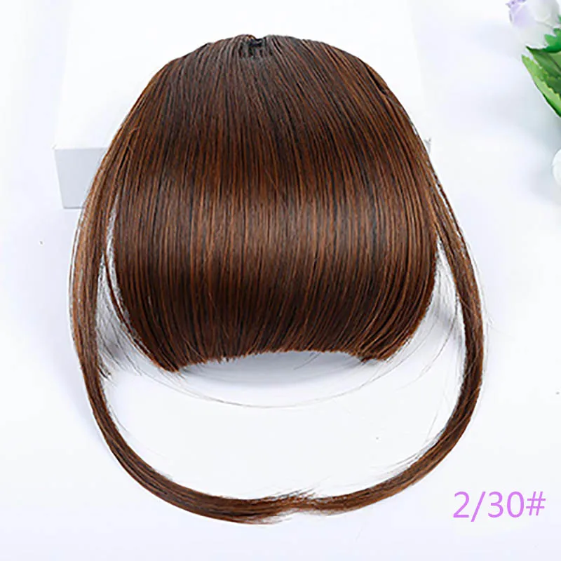 Xuanguang cabelo 8 cor grampo em cabelo franja peruca sintética falso franja cabelo pedacos grampo em extensøes de cabelo Liuhai - Цвет: B70-2-30