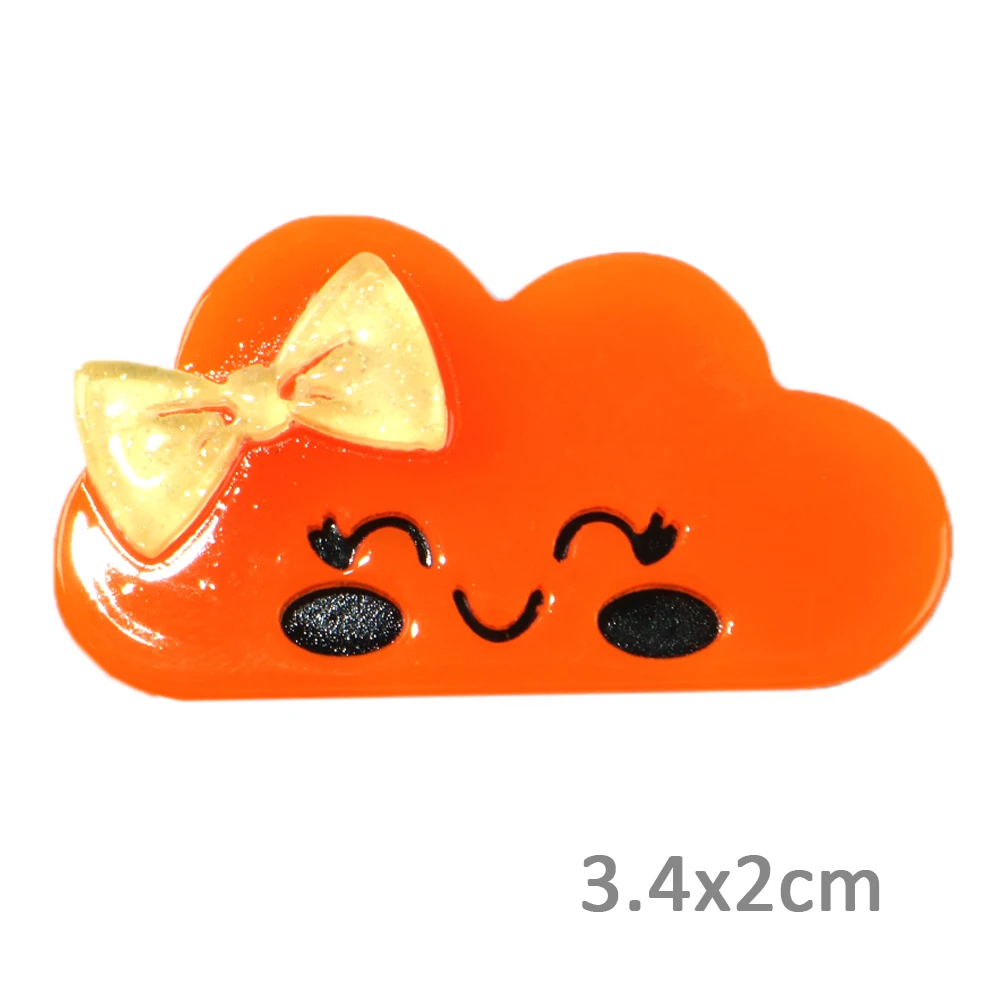 David accessories 25pcs/lot Fruit Flower Double-deck Resins DIY Bow Bag Shoes Handmade Material Home Decoration,25Yc7623 - Цвет: 34x20mm