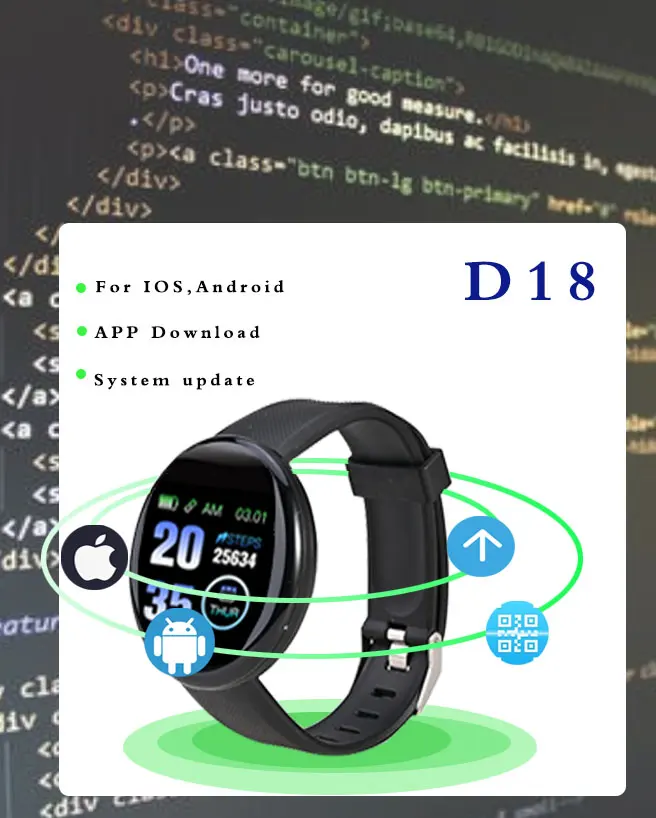 D18 Смарт-часы для мужчин кровяное давление фитнес-трекер браслет шагомер Здоровье Браслет SmartWatch для Ios Android