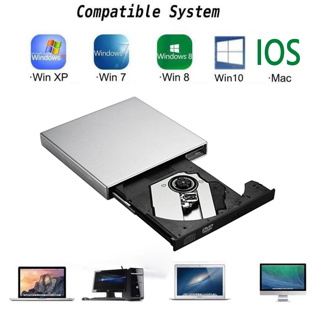 USB20SlimExternalOpticalDriveDVDROMRWCDWriterOpticalDrive