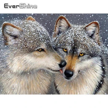 

EverShine DIY 5D Wolf Diamond Painting Full square Animals Cross stitch Diamond Embroidery Sale Winter Decoration For Home
