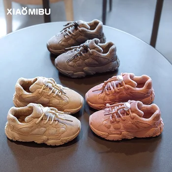 

Kids Sneaker Flat 2020 Autumn Children Plush Fur Breathable Shoes Baby Girls Sports Sneakers Boys Brand Casual Trainers Footwear