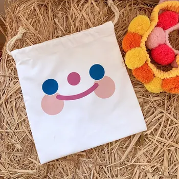 

Cute Durable Cloud Canvas Drawstring Bags Cute Pattern Pocket Girl Storage Carrying Case Puppy Bunch Pocket Drawstring Bag