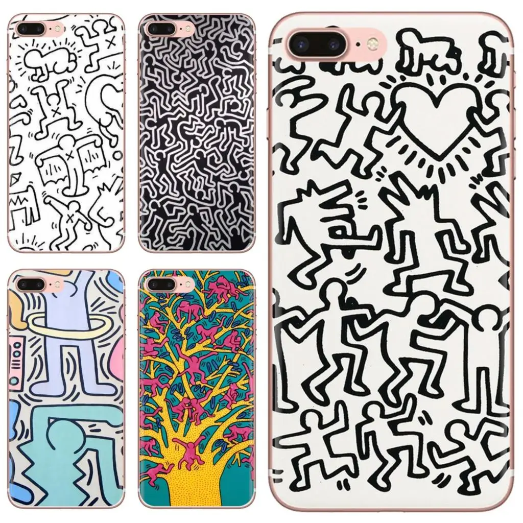 Для Samsung Galaxy S7 S8 S9 S10E S20 FE Note 10 20 Edge Lite Plus Ультра мягкий чехол haring-S-граффити-S-art-keith |