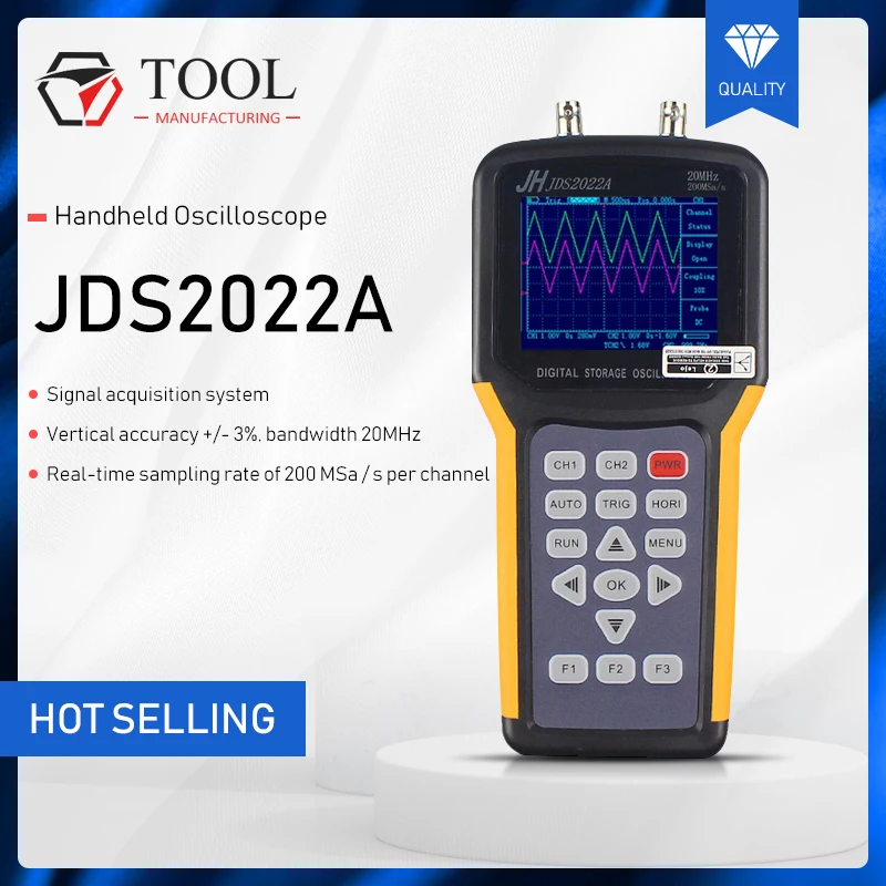 New JDS2022A Handheld Digital Storage Oscilloscope 20MHz 200MSa/S 2ch 