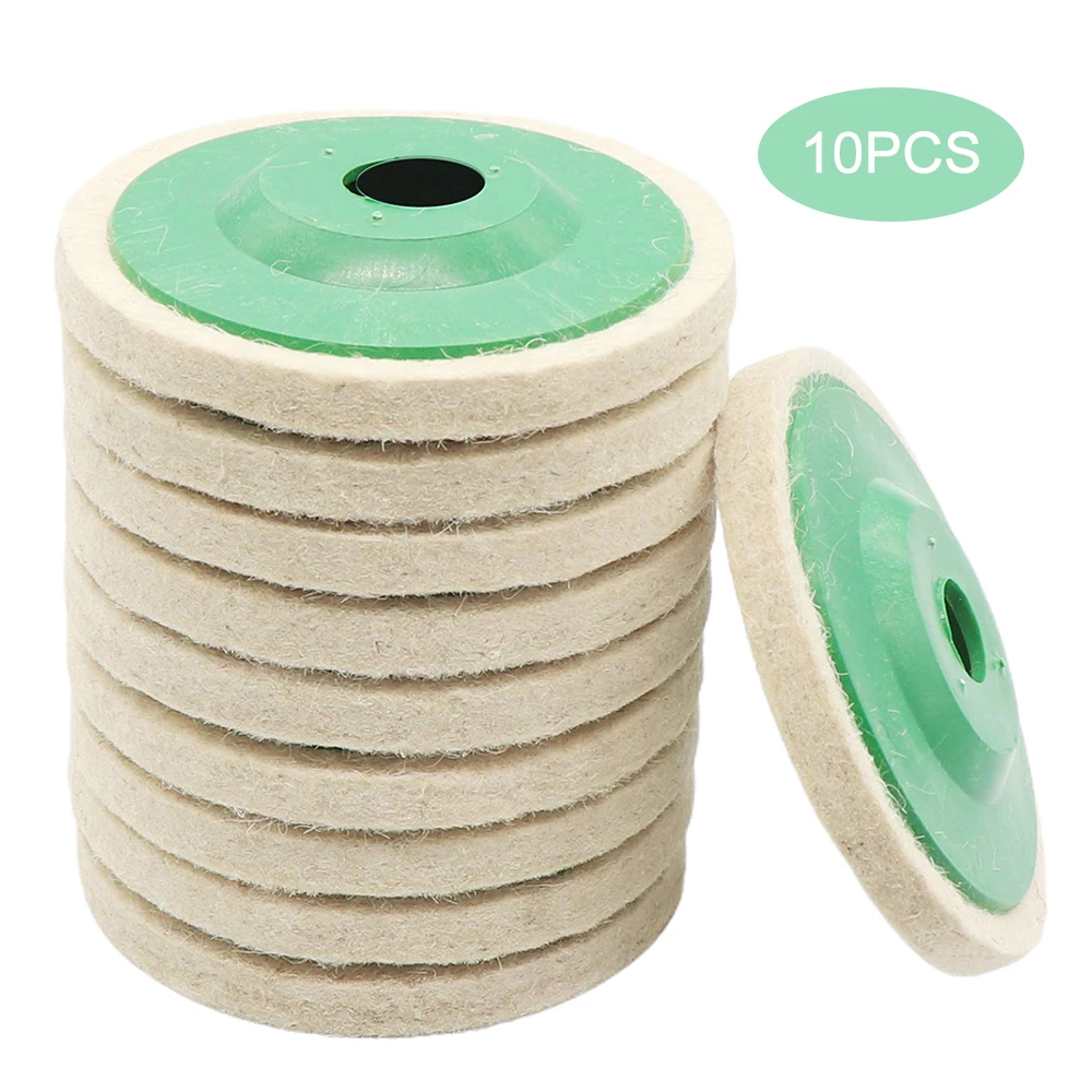 

0Pcs 4 Inch Round Wool Felt Disc Wheel Pads for 100mm Angle Grinder Buffing Polishing